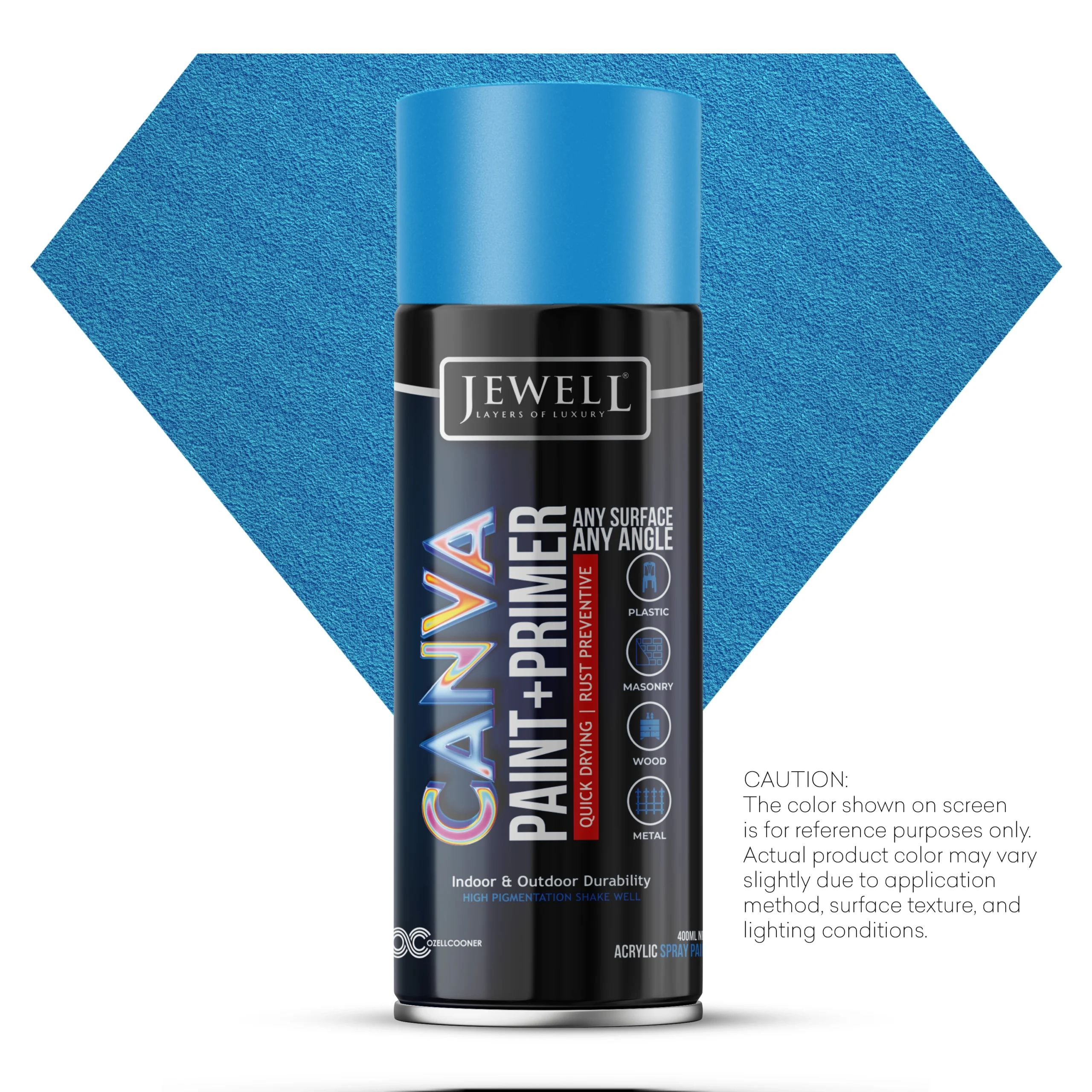 Jewell Canva Spray Paint & Primer in Hammer Finish Blue(A18) – 400ml