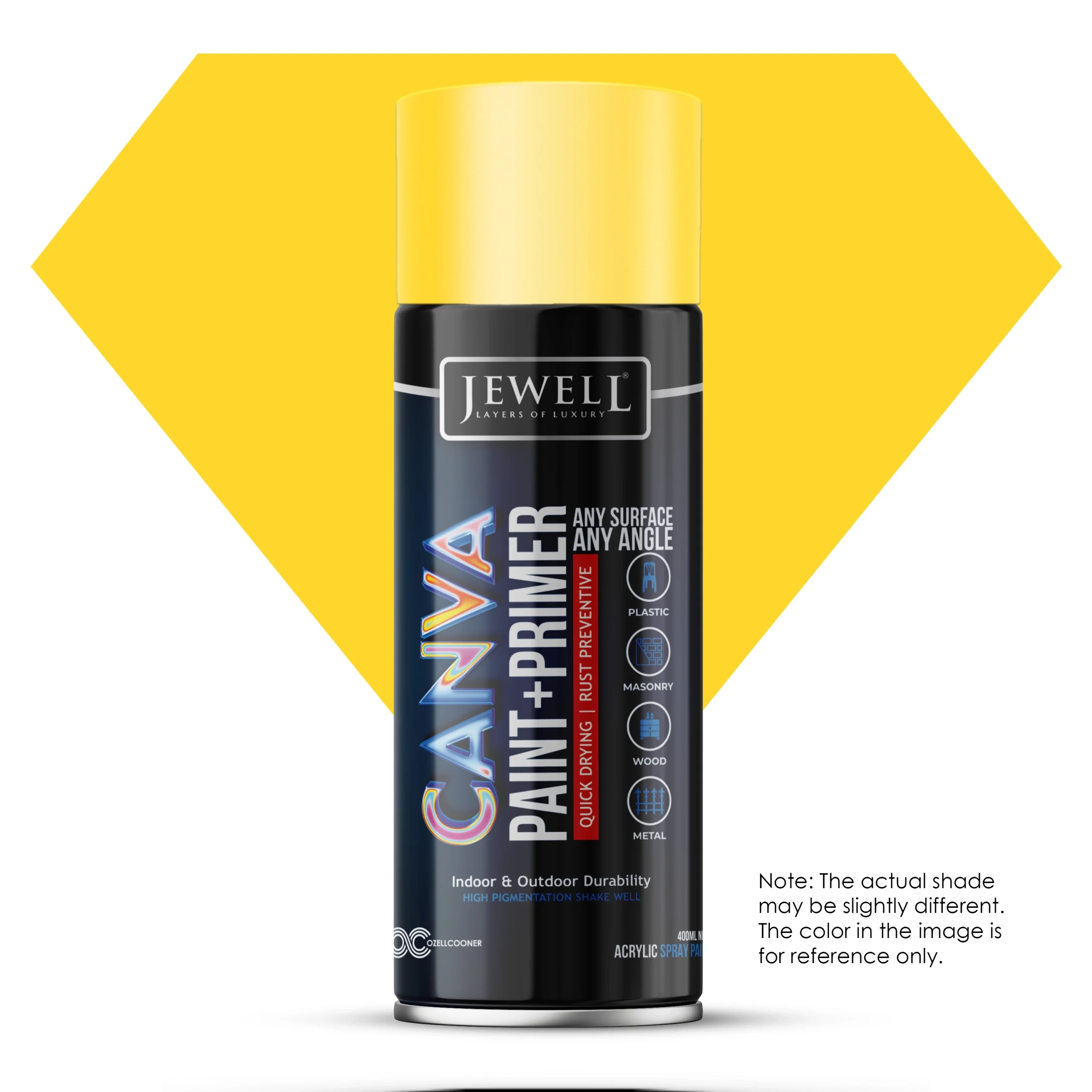 Jewell Canva Spray Paint & Primer in Solid Art Yellow (41) - 400ml
