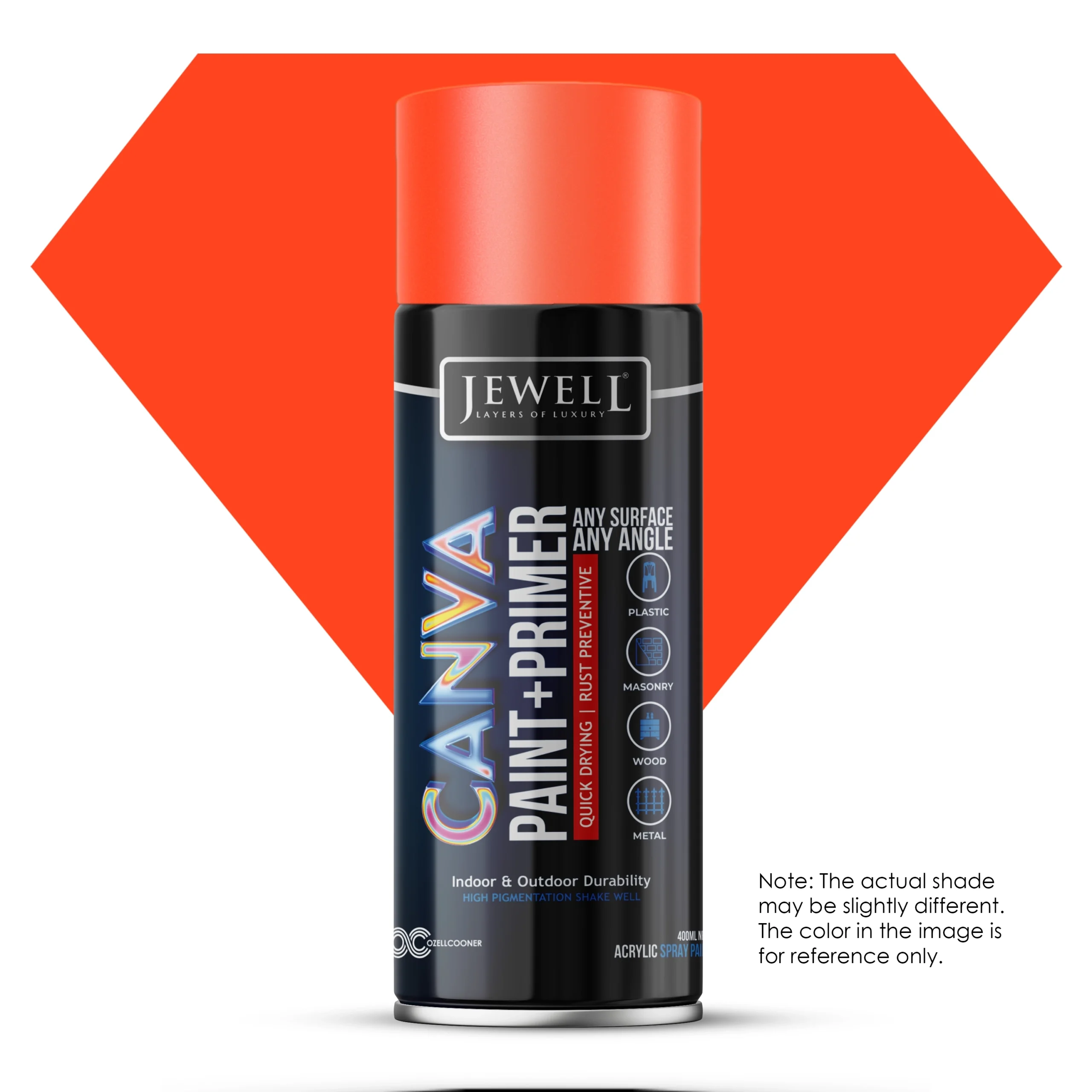 Jewell Canva Spray Paint & Primer in Solid Orange(14) - 400ml