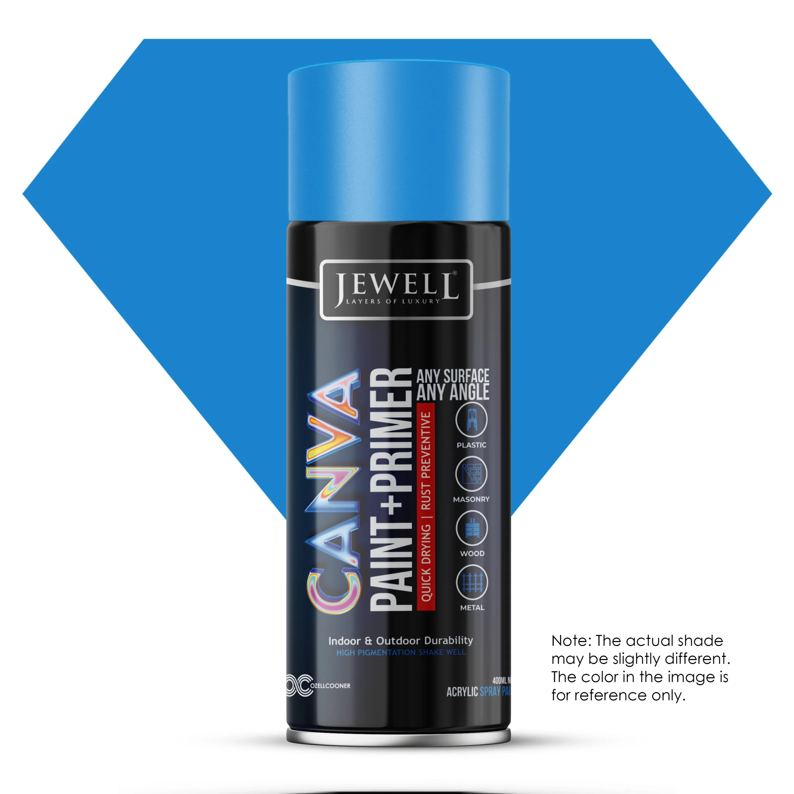 Jewell Canva Spray Paint & Primer in Solid Sky Blue(15) - 400ml