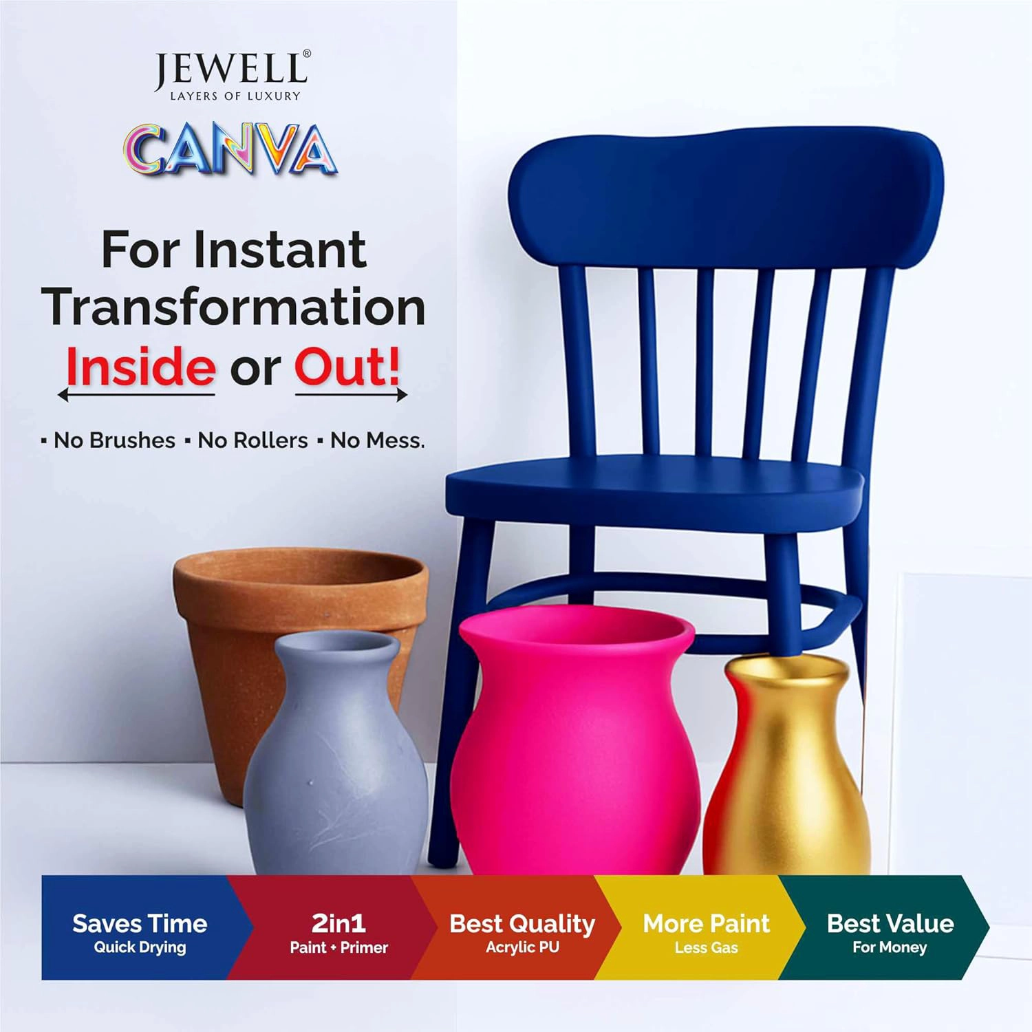 Jewell Canva Spray Paint & Primer in Solid White(40) - 400ml - Image 2