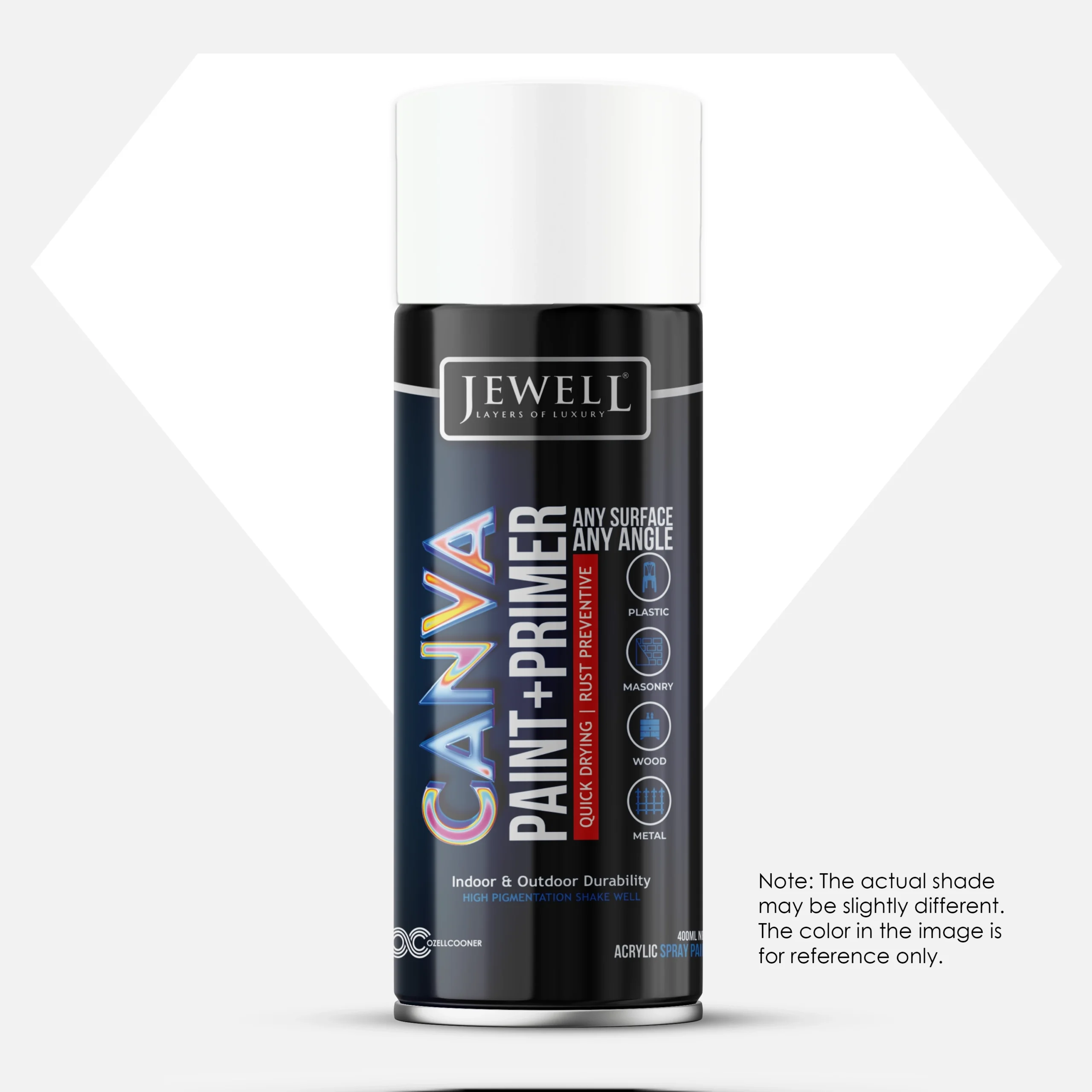 Jewell Canva Spray Paint & Primer in Fluorescent Whitebase(2009) – 400ml