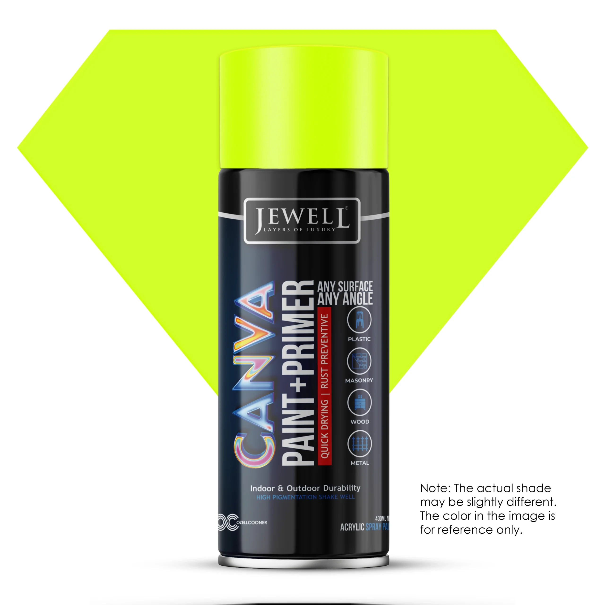 Jewell Canva Spray Paint & Primer in Fluorescent Yellow(2005) – 400ml